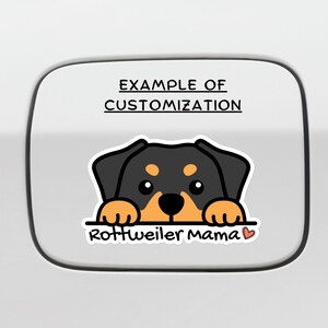 Custom Rottweiler On Board Car Decal Sticker / Rottweiler Mama Peeking Rottie Dog / Vinyl Waterproof Outdoor Removable Bumper Window Laptop image 2