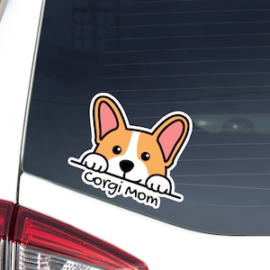 Welsh Corgi  Mom Paw Up Sticker / Pembroke Corgi Looking Out / Vinyl Waterproof Removable Outdoor Car Bumper Windows Laptop Car Decal