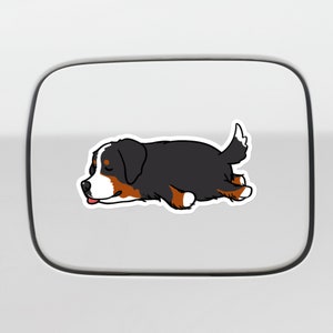 Lazy Bernese Mountain Car Decal / Kawaii Bernese Mountain Sleeping / Vinyl Waterproof Removable Car Sticker /  Bumper Window Laptop