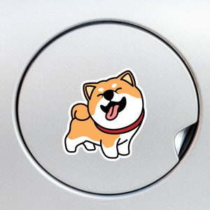 Shiba Inu Smiling Car Decal Sticker / Funny Cartoon Cute Kawaii Shiba Dog / Vinyl Waterproof Removable Outdoor / Bumper Window Bottle Laptop