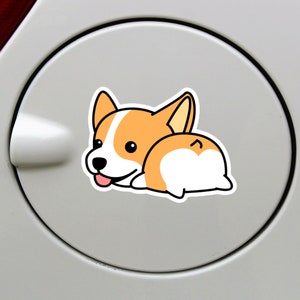 Corgi Butt Car Decal / Cartoon Corgi Car Sticker / Vinyl Waterproof Decal Bumper Window Trucks Water Bottle Laptops Macbook (Outdoor+Indoor)