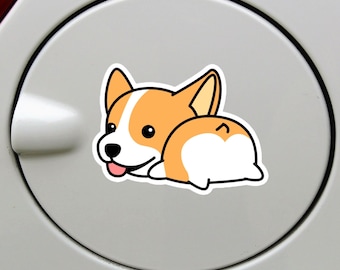 Corgi Butt Car Decal / Cartoon Corgi Car Sticker / Vinyl Waterproof Decal Bumper Window Trucks Water Bottle Laptops Macbook (Outdoor+Indoor)