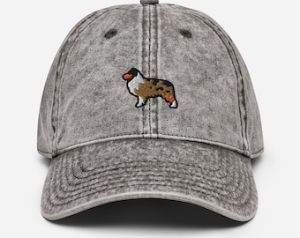 Embroidered Australian Shepherd Dad Hat - Vintage Style Aussie Cap