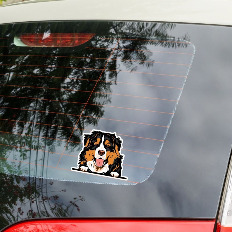 Bernese Mountain Car Decal - Peeking Bernie Dog, Waterproof Vinyl ...