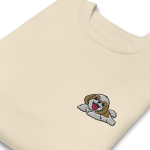 Embroidered Shih Tzu Sweatshirt / Gold Parti Shih Tzu  Sweater / Kawaii Dog / Gift Husband Wife Mom Dad / Women Men Youth Girl Boy