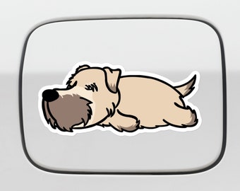 Lazy Soft-Coated Wheaten Terrier Car Decal Sticker / Wheaten Dog Sleeping / Vinyl Removable Waterproof Outdoor / Bumper Window Laptop