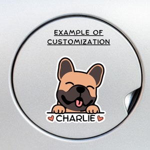 Custom French Bulldog Car Decal Sticker / Fawn Frenchie Head / Prrsonalized Name / Vinyl Waterproof Removable Outdoor / Bumper Window Laptop