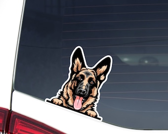 Realistic German Shepherd Car Decal Sticker / Peeking Dog Paws Up Bumper Window Vinyl Waterproof Removable Outdoor Car Decal