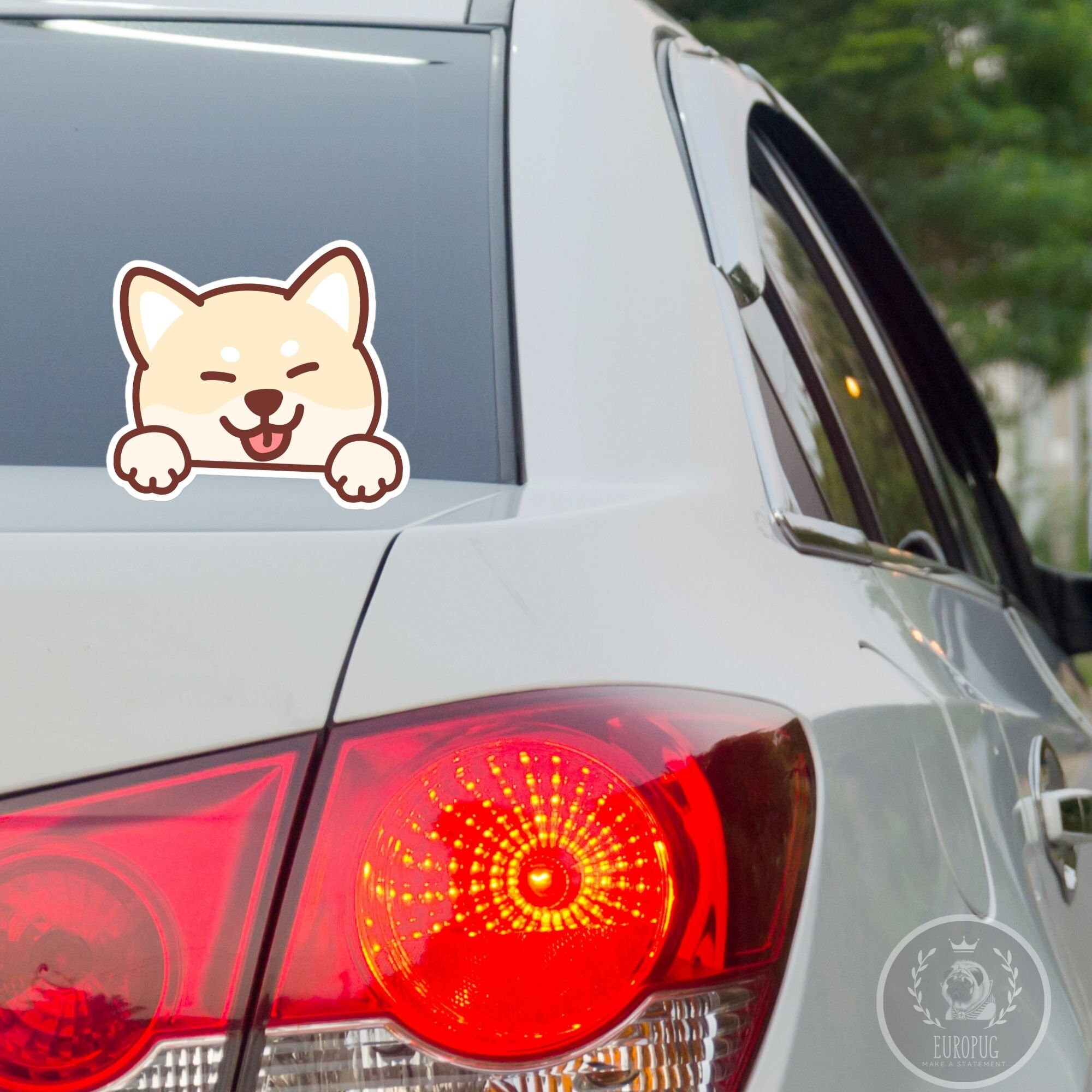 Magnet Me Up 'I Love My Shiba Inu' 4x6 Inch Car Magnet - Cute Peeking Dog Bumper Decal - View #10