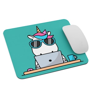 Custom Unicorn Mouse Pad / Kawaii Cute Unicorn Working Laptop / Unicorns Lover Gift Mousepad / Funny Laptop Accessories