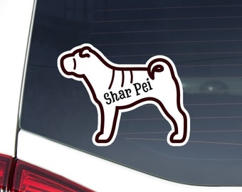 Car Sticker SHAR PEI DOG SILHOUETTE Novelty Van Window Bumper Home House Decal 