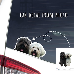 Custom Dog Car Decal From Photo / Pet Car Sticker / Personalized Die-Cut Decal / Vinyl Waterproof Removable Outdoor / Bumper Window Laptop