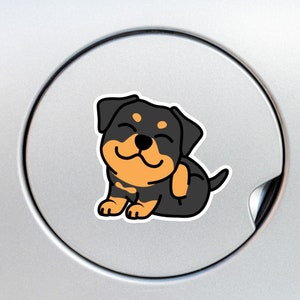 Rottweiler Scratching Car Decal Sticker / Kawaii Rottie Dog Puppy Vinyl Removable Waterproof Outdoor Bumper Window Laptop Bottle