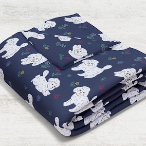 Poodle Throw Blanket  / Baby Minky Fleece Blanket / Soft Silk Fabric / Toy Poodle Velveteen Plush Blanket / Mom Gift / Dog Puppy Gift