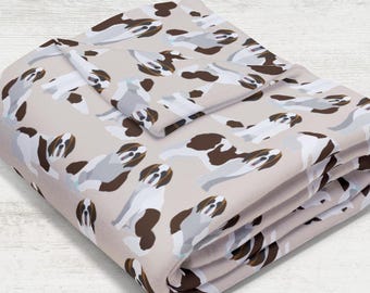 St. Bernard Throw Blanket  / Baby Minky Fleece Blanket / Soft Silk Fabric / Saint Bernard Velveteen Plush Blanket / Mom Gift /Dog Puppy Gift