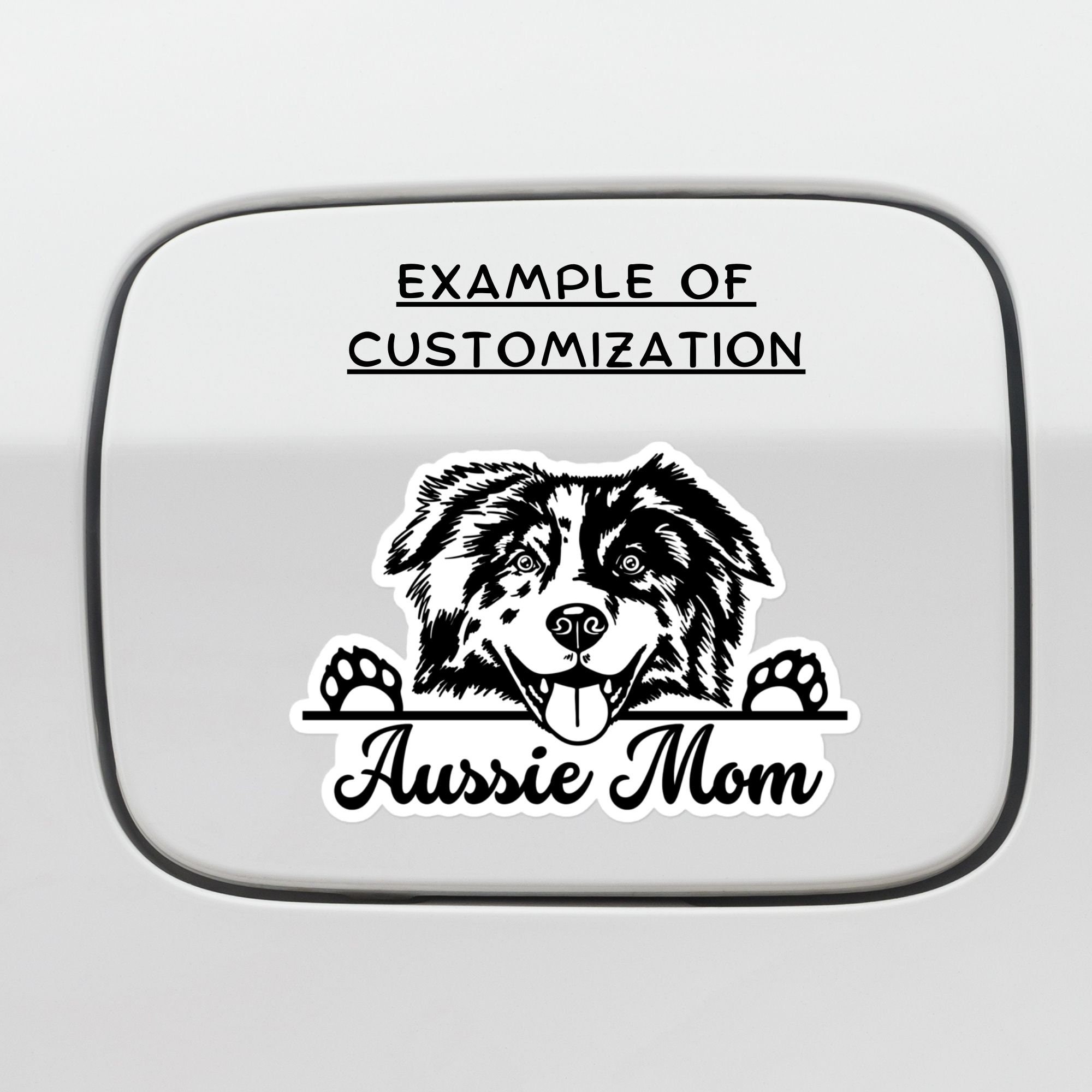 Australian Shepherd Car Decal: Personalized Peeking Aussie on Board ...
