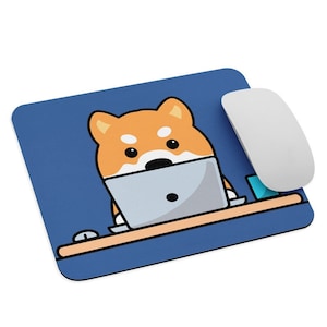Custom Shiba Inu Mouse Pad / Kawaii Shiba Inu Dog Working Laptop / Shiba Inu Lover Gift Deskpad / Funny Laptop Accessories