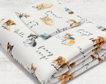 Personalized Corgi Throw Blanket  / Baby Minky Blanket / Kids Plaid Soft Silk / Fleece Blanket / Custom Name / Gift For Corgies Lovers