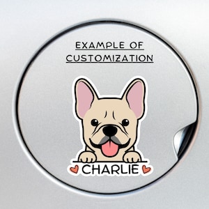 Custom French Bulldog Car Decal Sticker / Personalized Cream Frenchie Dog Head / Vinyl Waterproof Removable Outdoor / Bumper Window Laptop