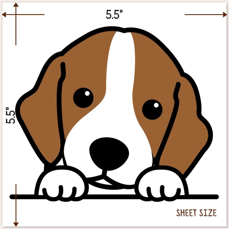 Peeking Beagle Car Sticker Decal / Kawaii Beagle Dog Puppy Etsy Finland