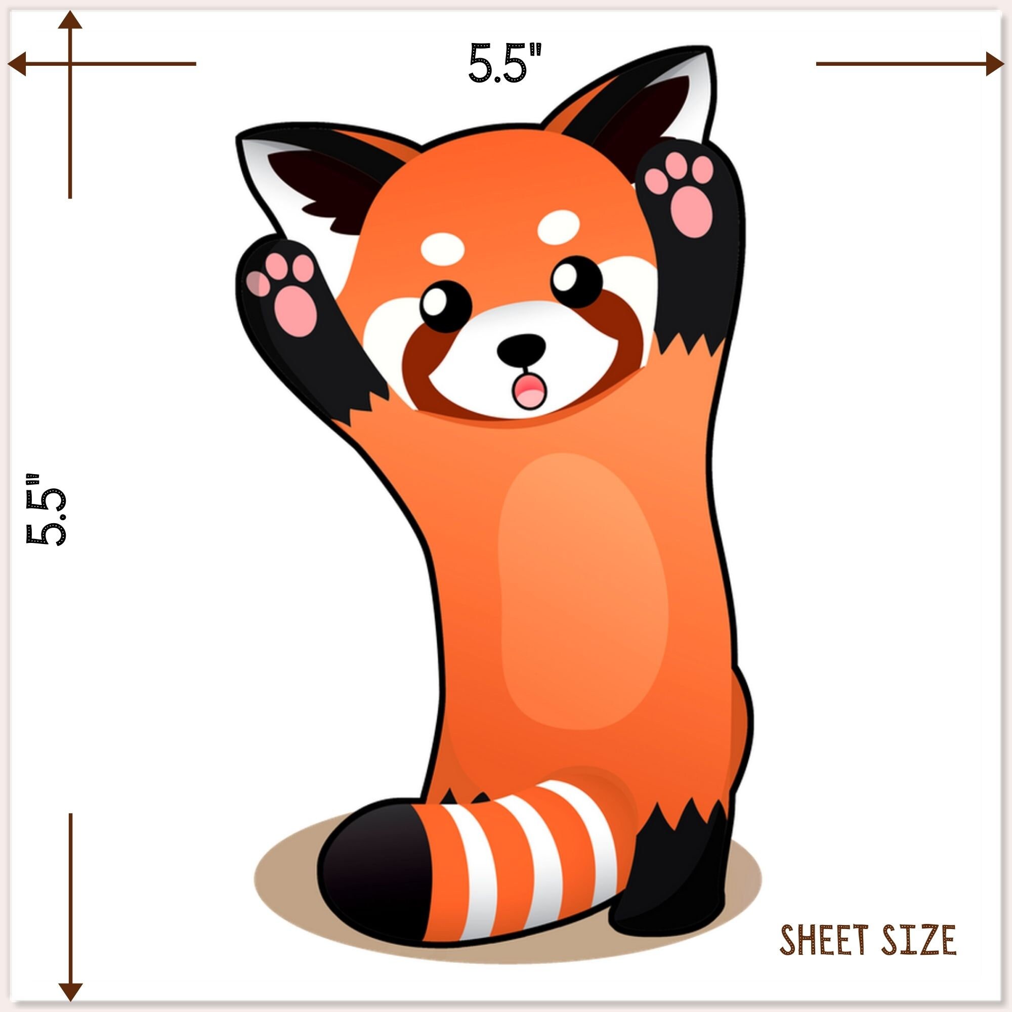 Red Panda Hands Up Car Decal / Kawaii Cute Panda Standing Car Etsy.de