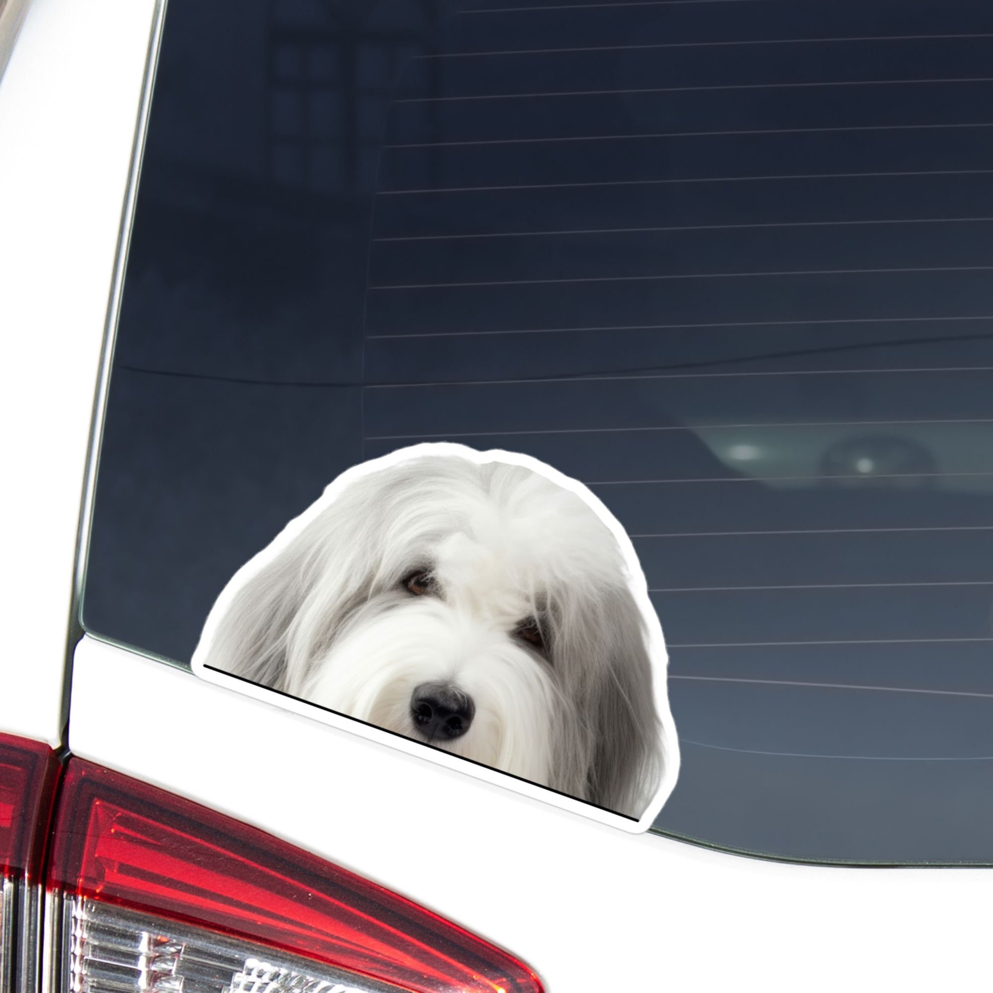 Old english sheepdog with tail (grey) Sticker for Sale by KiwiJP