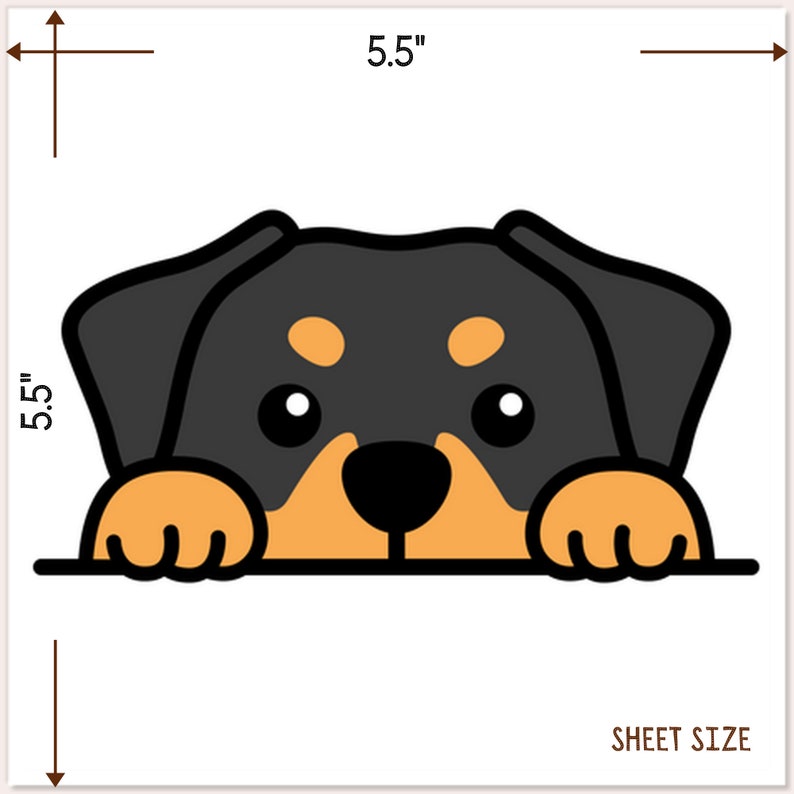 Custom Rottweiler On Board Car Decal Sticker / Rottweiler Mama Peeking Rottie Dog / Vinyl Waterproof Outdoor Removable Bumper Window Laptop 5.5x5.5 inch