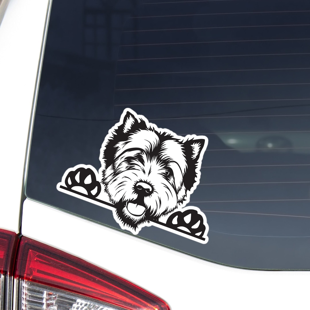Westie Car Decal: Peeking West Highland Terrier Dog Head, Sticker - Etsy