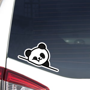 Peeking Lazy Panda Car Decal Sticker / Kawaii Cute Funny Panda Cartoon Animal / Vinyl Waterproof Removable Bumper Window Laptop Bottle