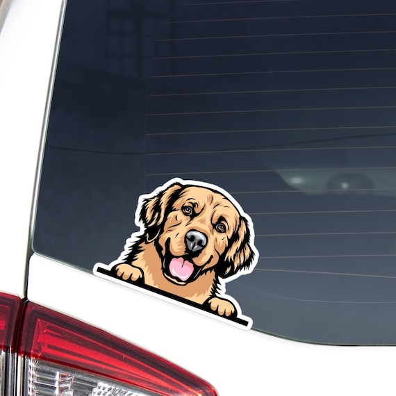 Realistic Golden Retriever Car Decal Sticker Peeking Golden Retriever Dog Paws up Bumper Window Vinyl Waterproof Removable Outdoor Decal Etsy