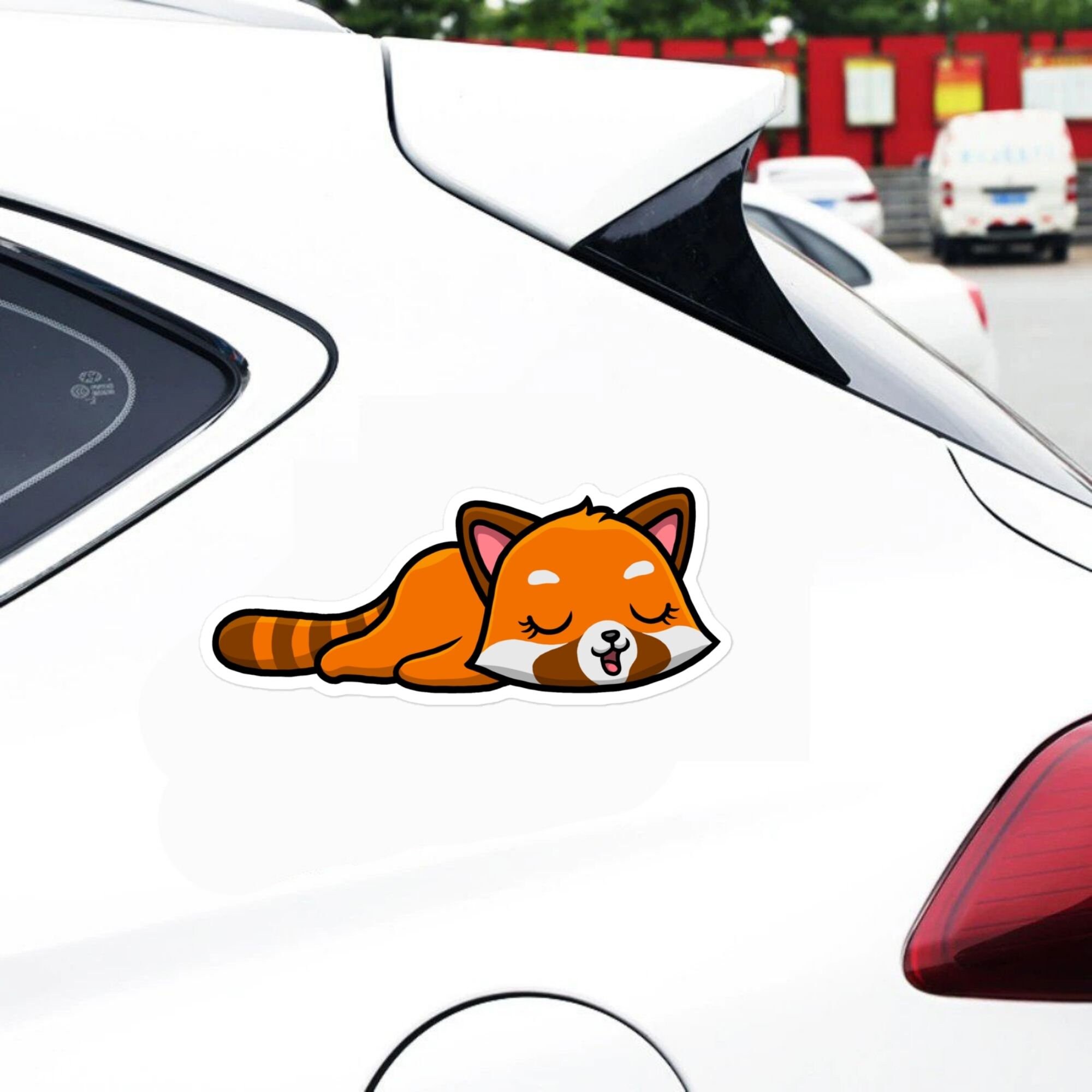 Red Panda Car Decal Sticker / Sleeping Kawaii Lazy Panda Vinyl Etsy
