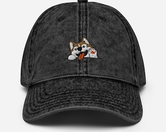 Embroidered Siberian Husky Dad Hat - Vintage Style Baseball Cap