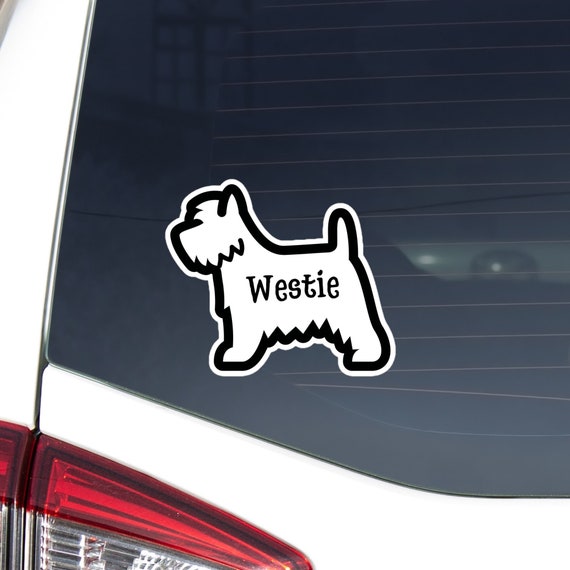WESTIE Car Sticker V02 West Highland Terrier Dog Window Sign Bumper Decal Gift 