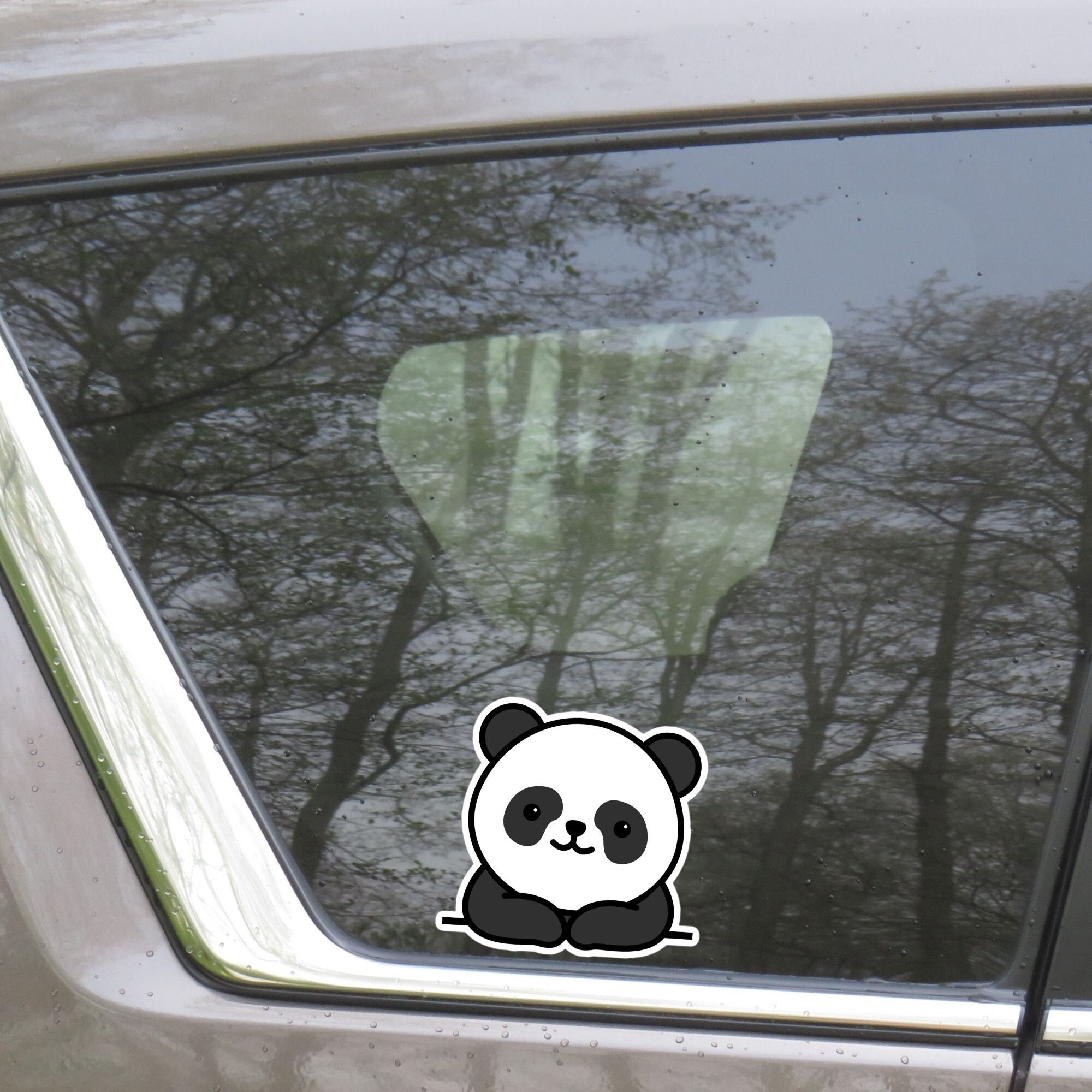 Cute Panda Black and White Stickers - 2 Pack of 3 Stickers - Waterproof  Vinyl for Car, Phone, Water Bottle, Laptop - Panda Decals (2-Pack)