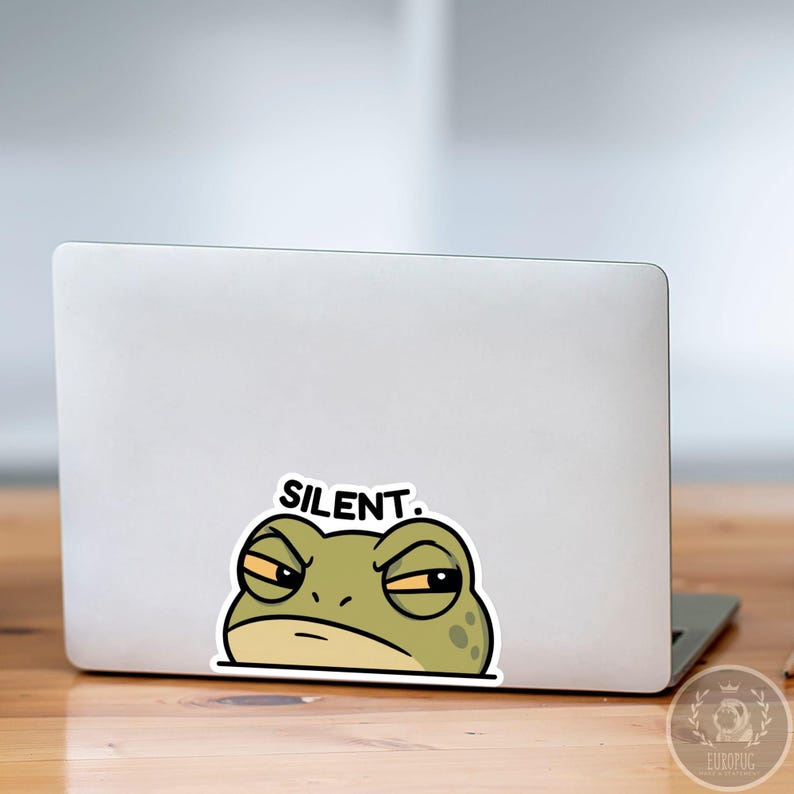 Funny Frog Car Decal - Silent Introvert Meme Vinyl Sticker, Gift for ...