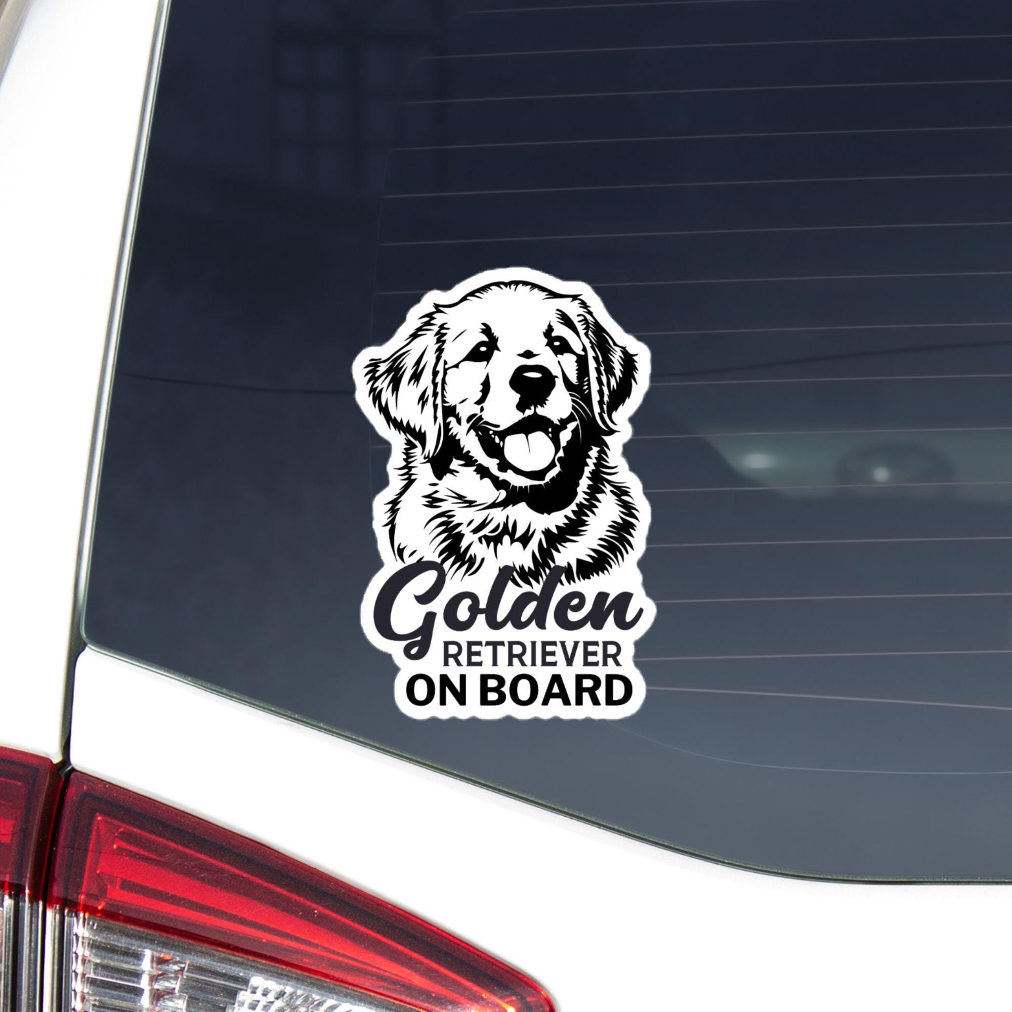 Adesivo Auto Golden Retriever On Board - Decalcomania In Vinile Per Cane Mamma/Papà - 2
