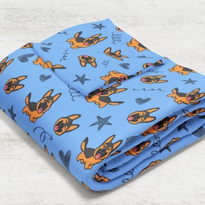 German Shepherd Throw Blanket  / Baby Minky Fleece Blanket / Soft Silk Fabric / Pet Velveteen Plush Blanket / Mom Gift / Dog Puppy Gift