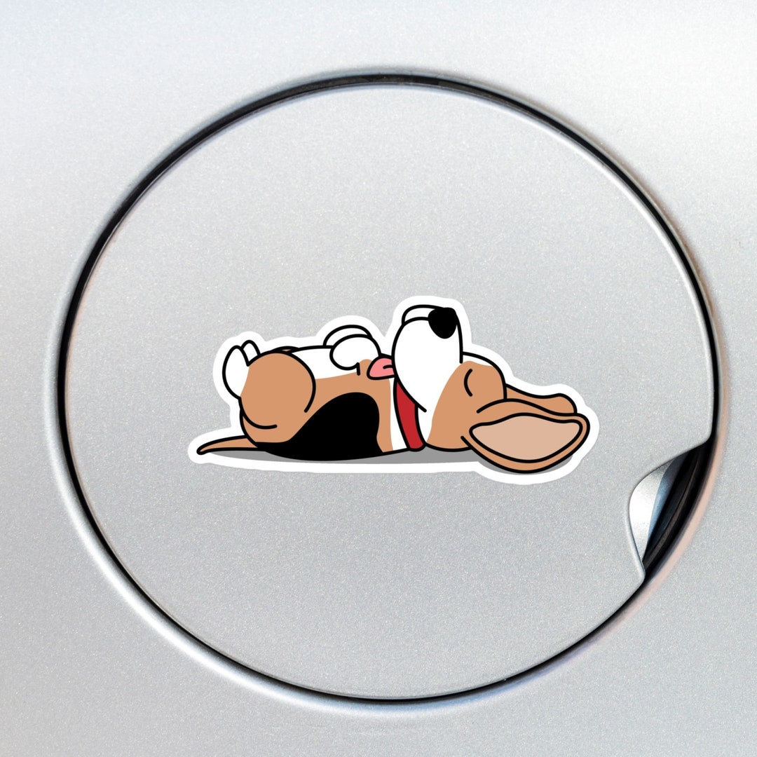 Lazy Beagle Car Sticker / Puppy Vinyl Decal Bumper Window Etsy
