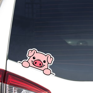 Peeking Pig Car Decal Sticker / Kawaii Cute Pig Wall Cartoon / Vinyl Waterproof Removable Outdoor / Bumper Camper Window Laptop Bottle