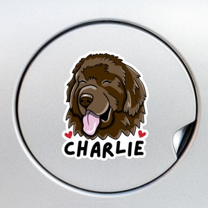 Personalized Newfoundland Car Decal Sticker / Custom Brown Newfie Dog Head Face / Vinyl Waterproof Removable Outdoor / Bumper Window Laptop