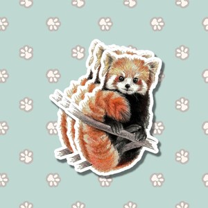 Red Panda Tree Car Decal / Kawaii Cute Watercolor Red Panda / Vinyl Waterproof Removable Outdoor / Bumper Window Camper Bottle