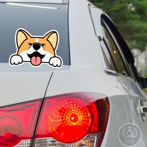 Corgi Head Car Decal / Peek Corgi Sticker / Vinyl Bumper Window Outdoor / Cardigan Pembroke Welsh Cute Dogs Auto Outside Weather Resistant