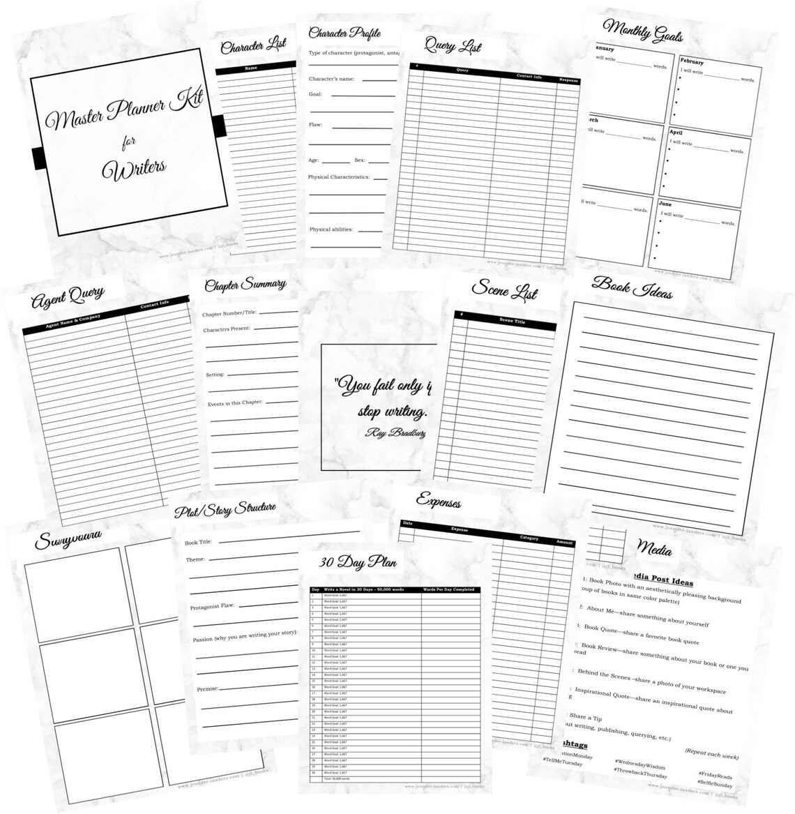 Master Planner Kit for Writers Authors, Writing Planner, Author Kit