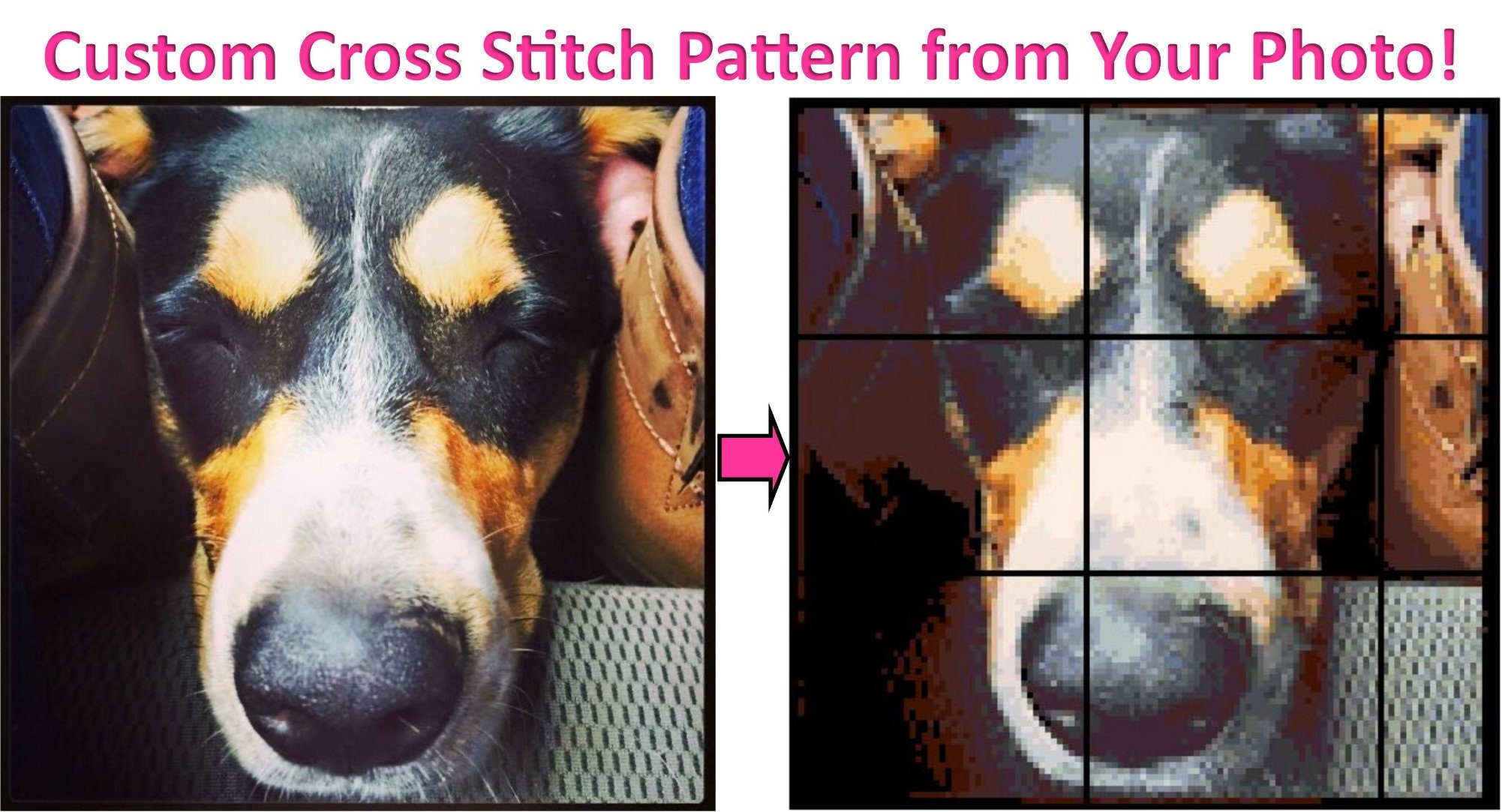Custom Cross Stitch Pattern From Your Photo - Convert Photo to Cross ...