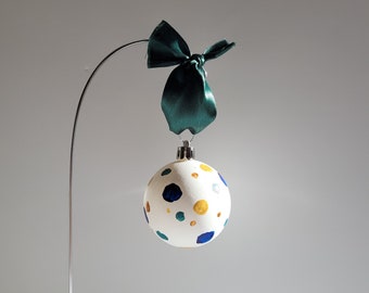 Ornamento dipinto a mano di coriandoli verde blu / Ornamento di Natale / Decoro di Natale / Personalizzabile / Personalizzabile