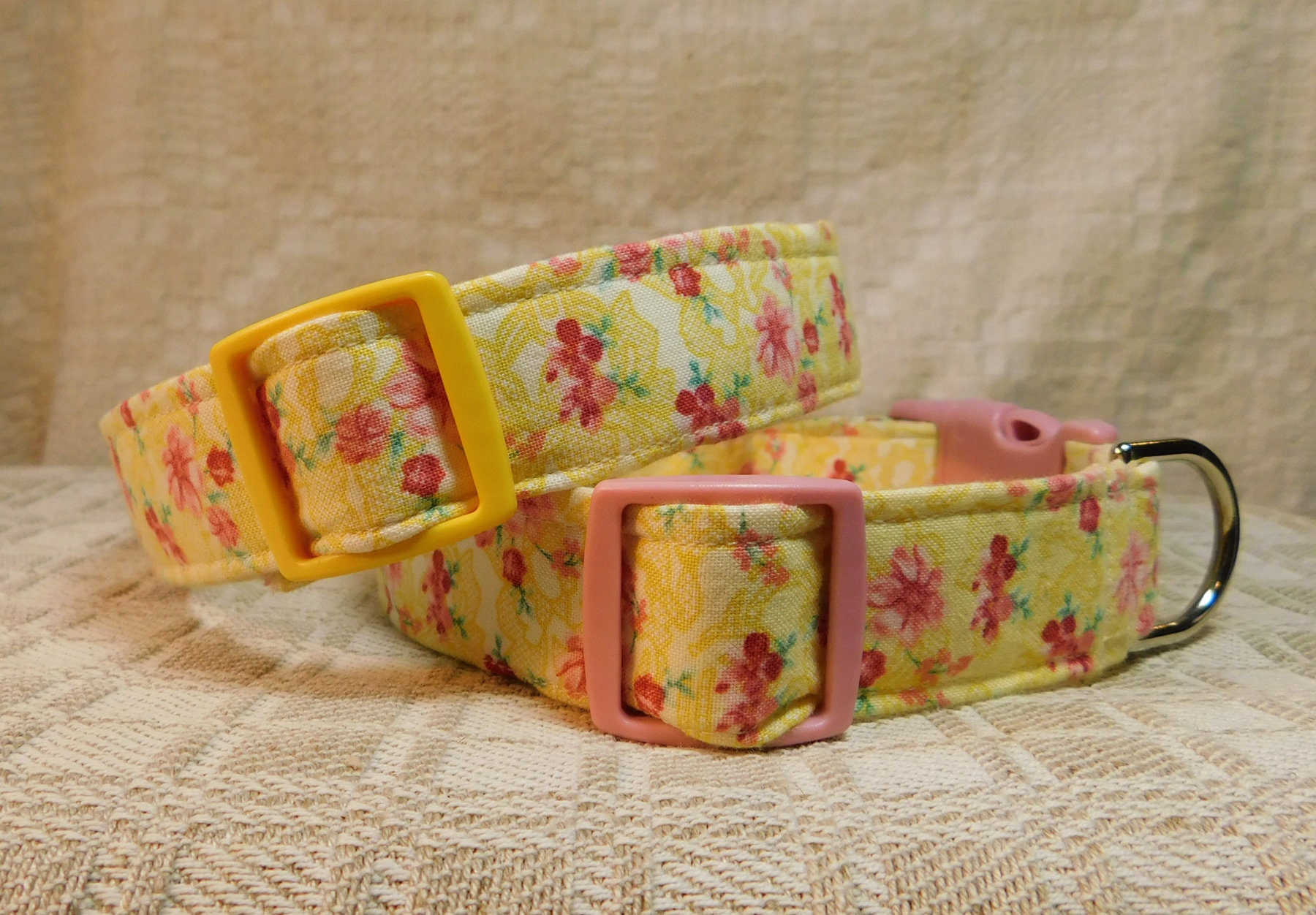 Pretty Dog Collar / Yellow Dog Collar / Soft Cotton Dog Collar Etsy