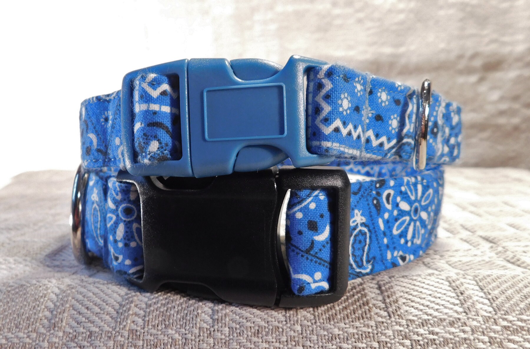 Blue Bandana Dog Collar / Bandanna Dog Collar / Southwestern Etsy