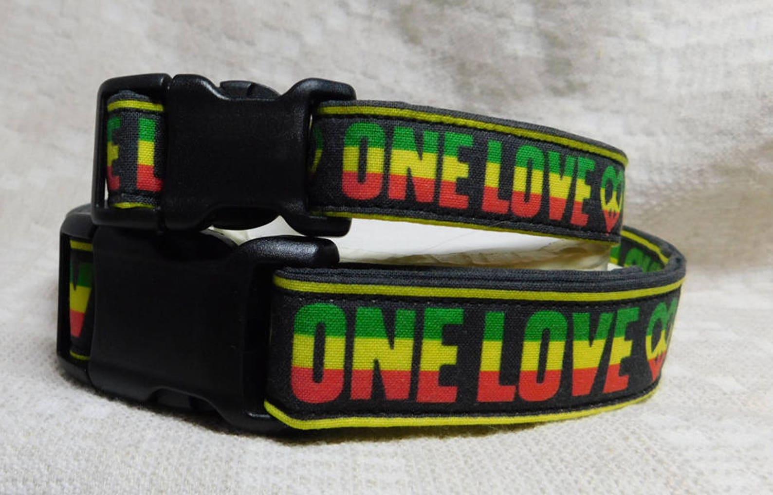 Rasta Dog Collar / One Love / Reggae Dog Collar /rastafari / Etsy