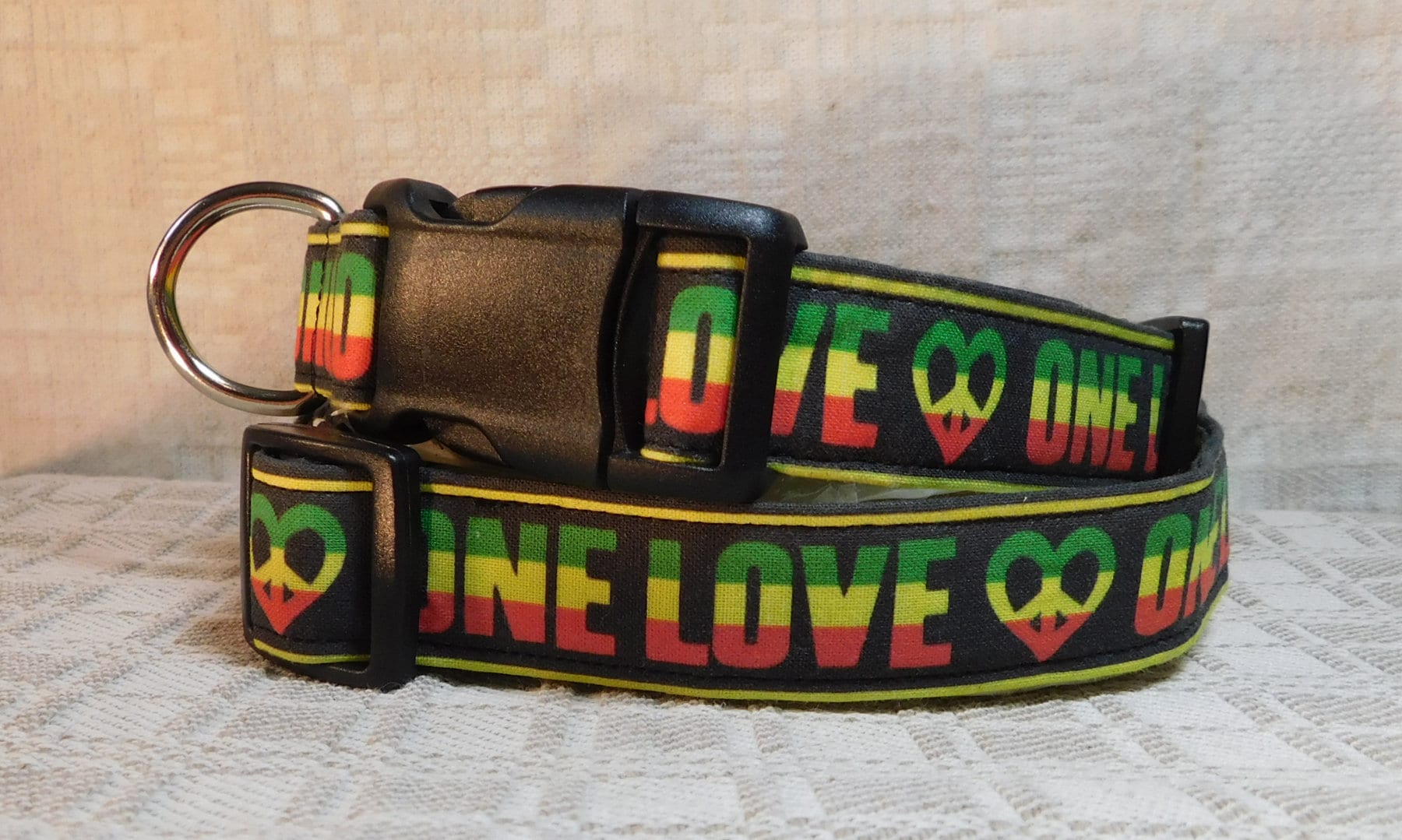 Rasta Dog Collar / One Love / Reggae Dog Collar /rastafari / Etsy