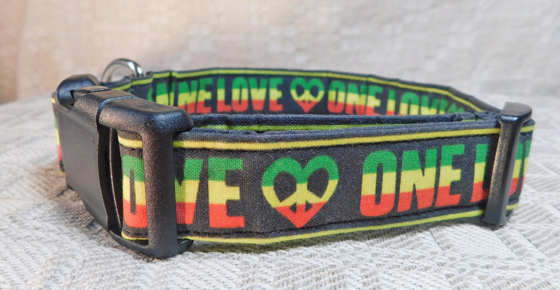 Rasta Dog Collar / One Love / Reggae Dog Collar /rastafari / Etsy